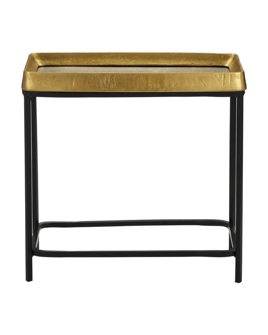Currey and Company Tanay Brass Side Table