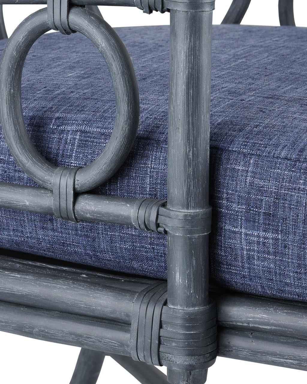 Currey and Company Tegal Navy Chair, Finn Indigo