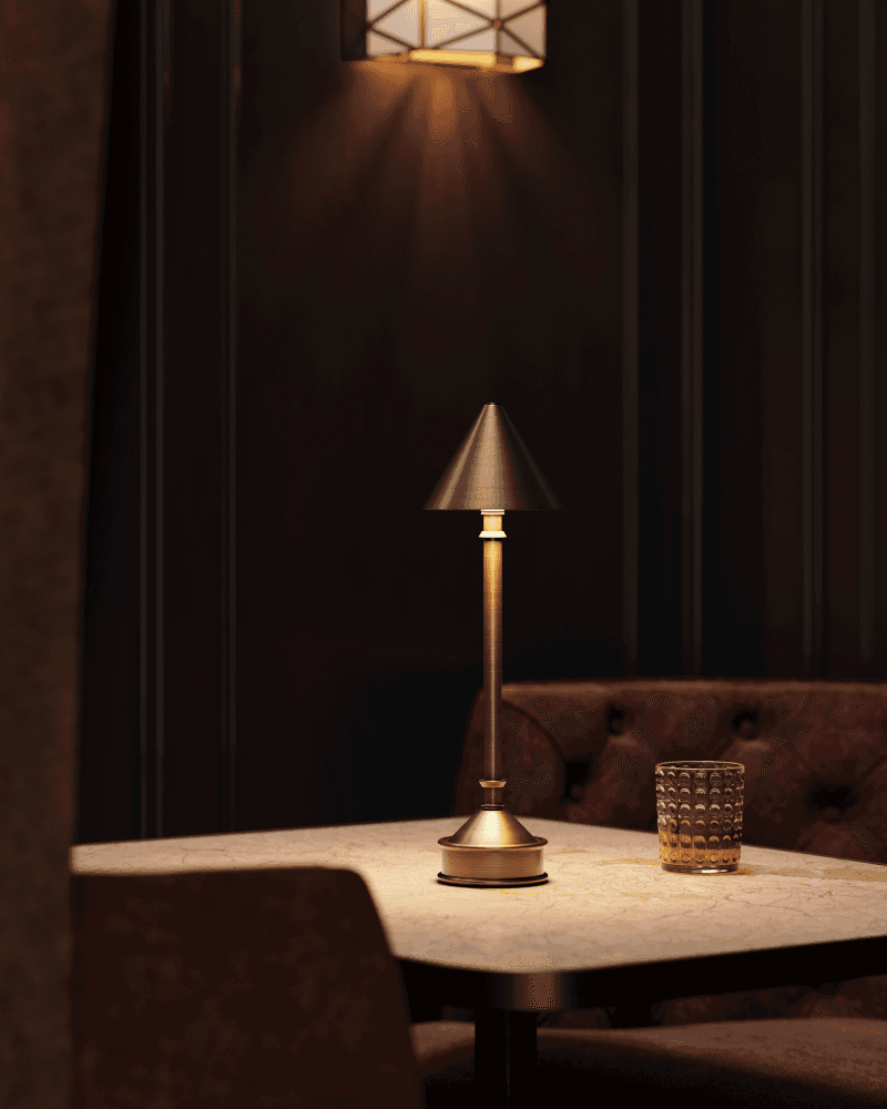 Currey and Company Traipse Brass Cordless Table Lamp