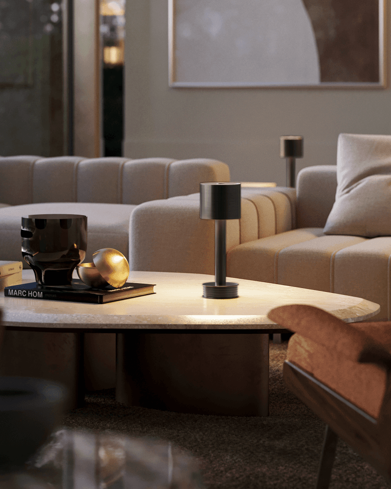 Currey and Company Traverse Bronze Cordless Table Lamp