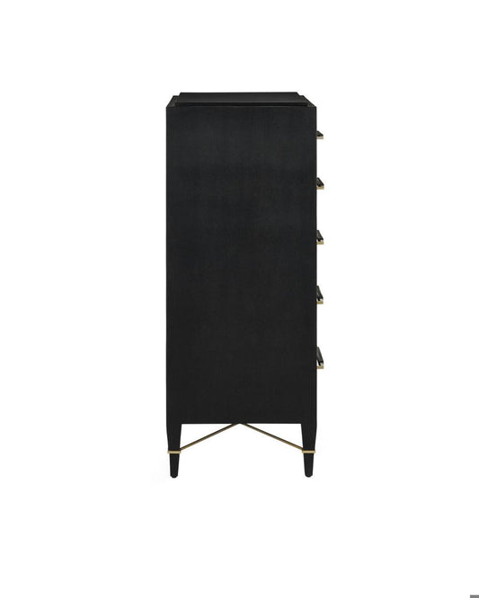 Currey and Company Verona Black Five-Drawer Chest