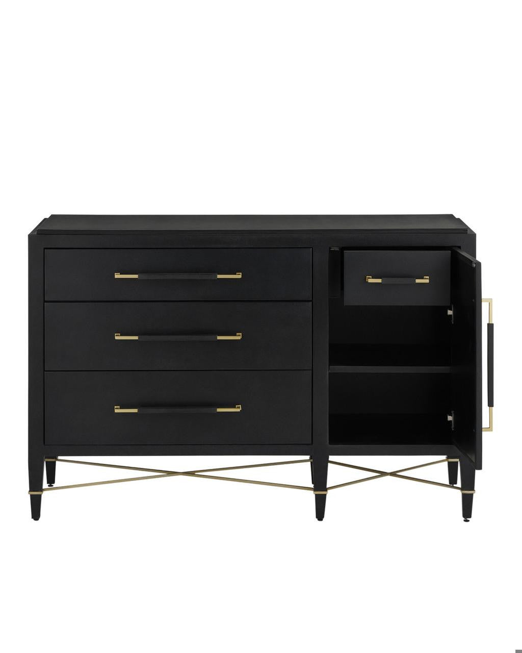 Currey and Company Verona Black Three-Drawer Chest