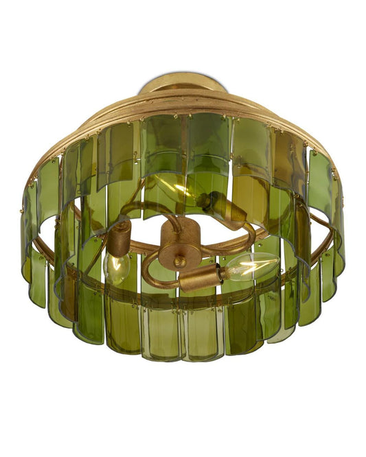 Currey and Company Vintner Green Semi-Flush Mount
