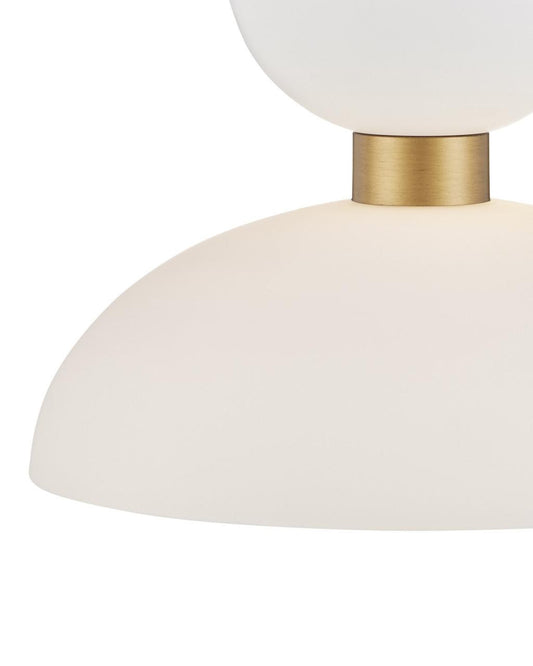 Currey and Company Zevio White Pendant