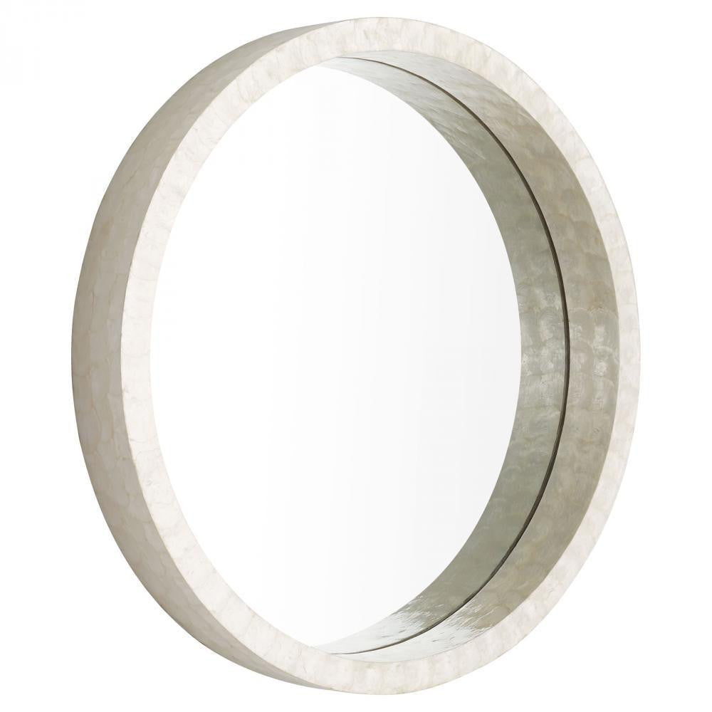 Cyan Designs Triton Round Mirror White 32"H