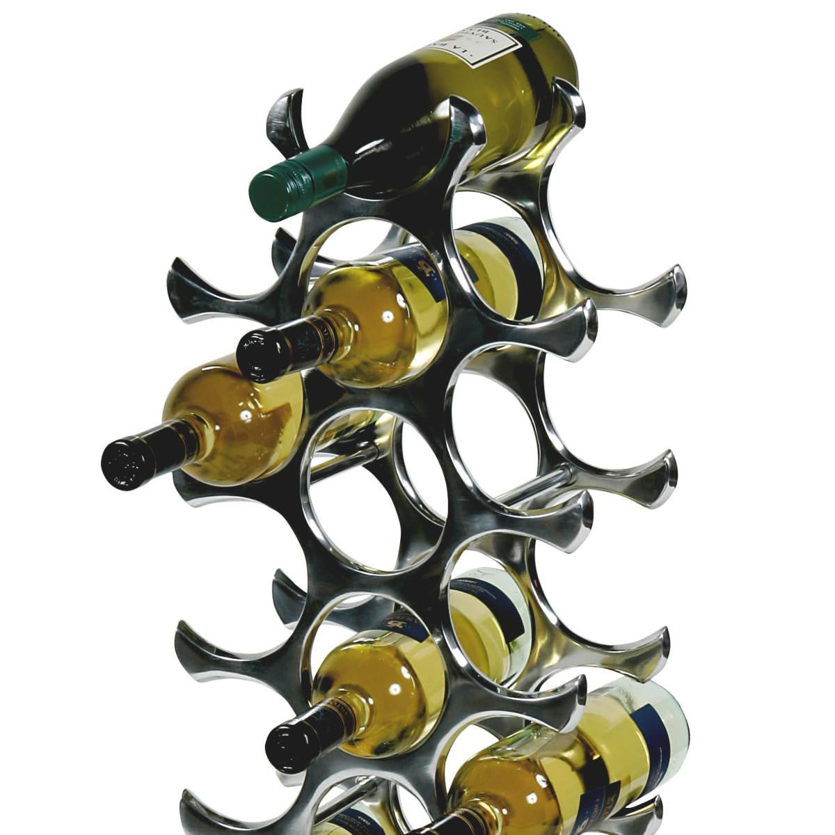 Eichholtz Alboran Wine Rack, Large, Fits 27 Bottles, Polished Aluminum, 14.17"W (103565 YV0J041ZLD)