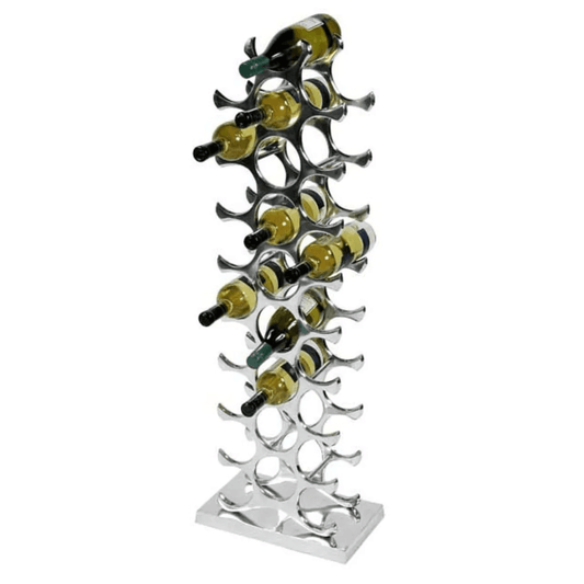 Eichholtz Alboran Wine Rack, Large, Fits 27 Bottles, Polished Aluminum, 14.17"W (103565 YV0J041ZLD)