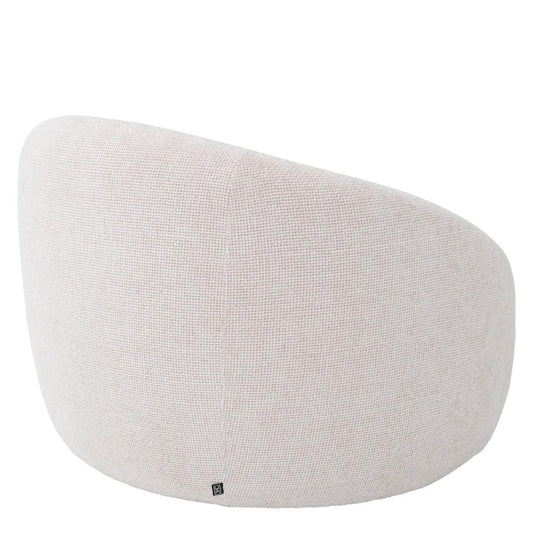 Eichholtz Amore Swivel Chair, Lyssa Off-White Fabric, Black Base, 38.19"W (A116070 YV0J041VQQ)