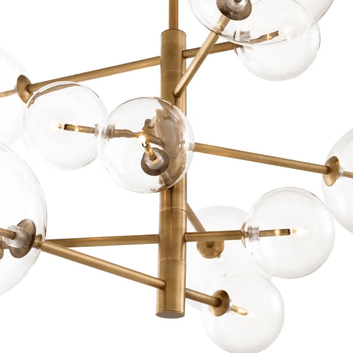 Eichholtz Argento Pendant, 12-Light, Small, Antique Brass, Clear Glass, 35.43"W (112077UL YV0J03YU2K)