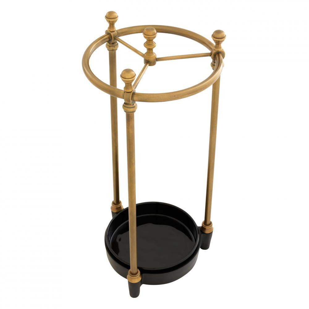Eichholtz Artman Umbrella Stand, Antique Brass, Black Base, 10.43"W (109309 YV0J041XMQ)