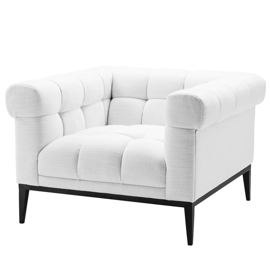 Eichholtz Aurelio Armchair, Avalon White Fabric, Gunmetal Base, 27.17"H (A113391 YV0J03YT41)