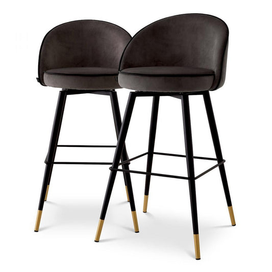 Eichholtz Bar Stool Cooper Set of 2 Dark Gray