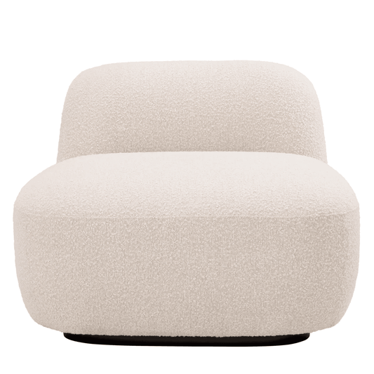 Eichholtz Bjorn Armchair, Boucle Cream Fabric, Black Base, 27.36"H (A115336 YV0J03YT43)
