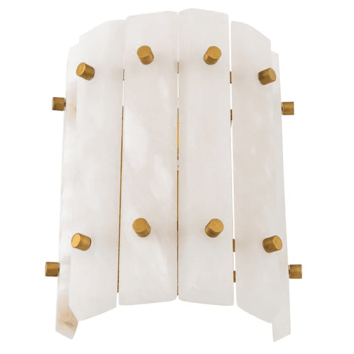 Eichholtz Blason Wall Sconce, 1-Light, Antique Brass, Alabaster, 8.66"W (116689UL YV0J041YM1)