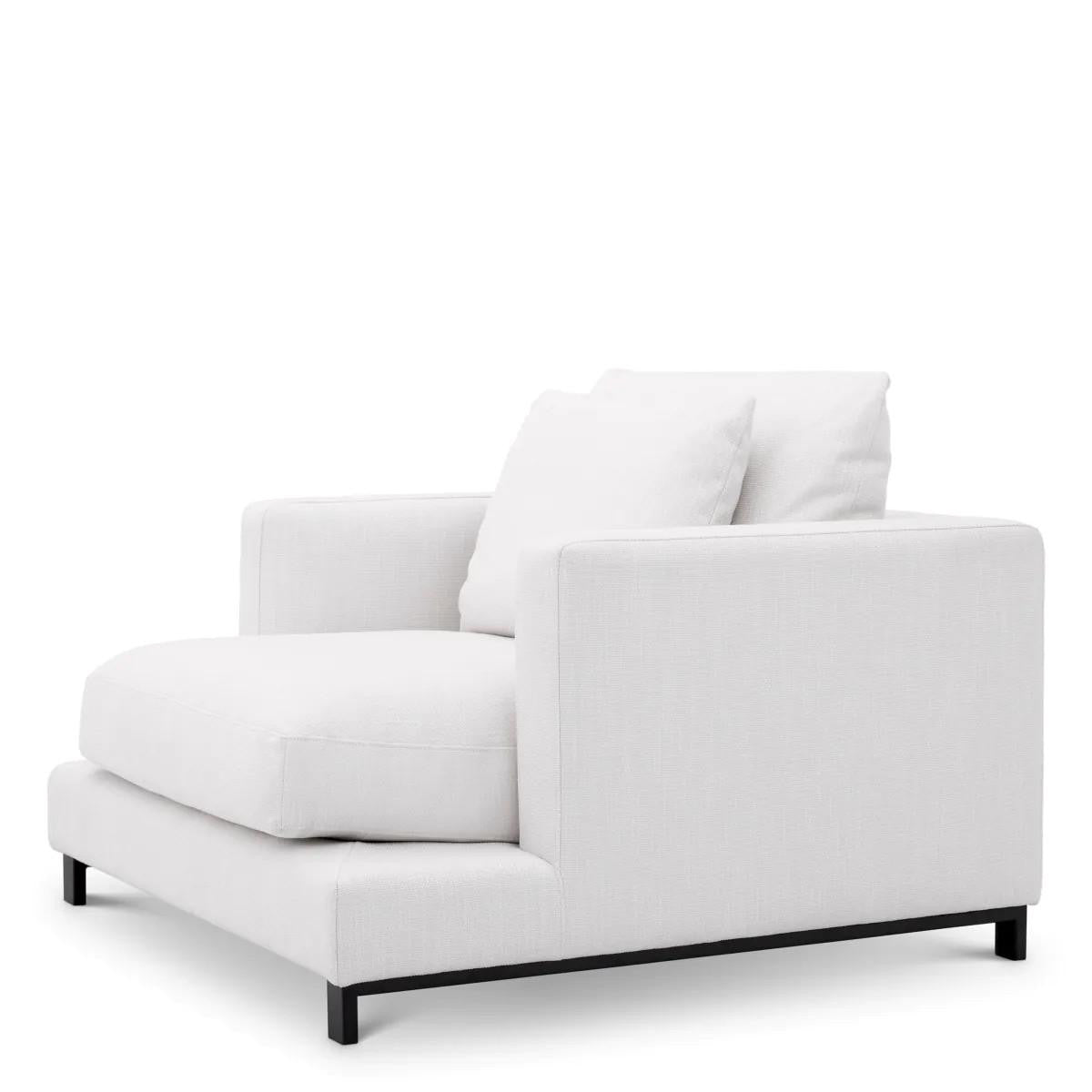 Eichholtz Burbury Armchair, Avalon White Fabric, Black Feet, 25.2"H (A114059 YV0J03YT45)