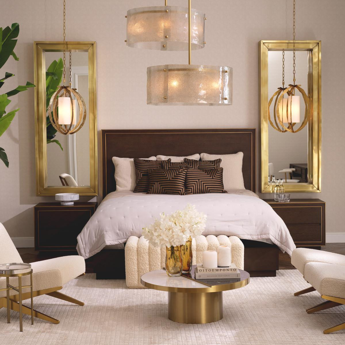 Eichholtz Camelot Nightstand, Brown, Brushed Brass, 29.92"W (114210 YV0J03YP6N)