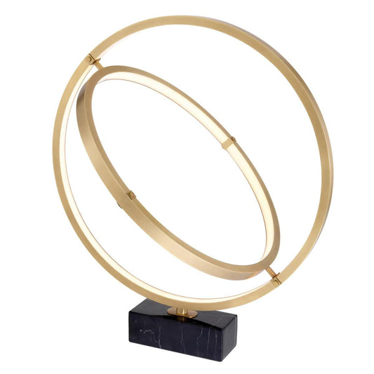Eichholtz Cassini Table Lamp, 2-Light, LED Integrated, Antique Brass, Black Base, 31.1"H (113922UL ), Eichholtz 113922UL YV0J041WN6