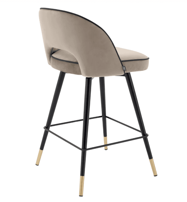 Cliff Counter Stool Set of 2 - Savona Greige Velvet angle