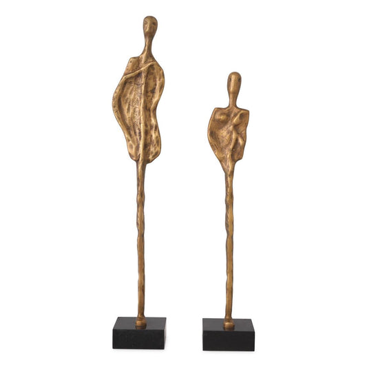 Eichholtz Dual Sculpture, Set of 2, Vintage Brass, Black Granite Base, 5.12"W (117253 YV0J041QUH)