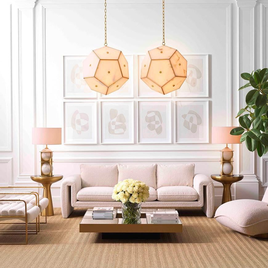 Eichholtz Gallo Pendant, 6-Light, Antique Brass, Alabaster, 23.62"W (115147UL YV0J03YYYY)