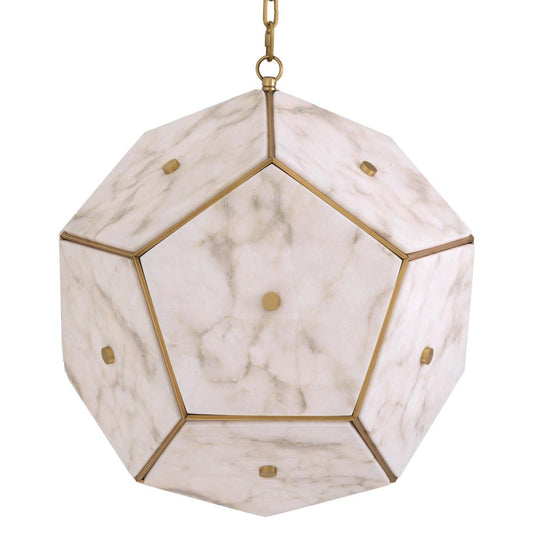 Eichholtz Gallo Pendant, 6-Light, Antique Brass, Alabaster, 23.62"W (115147UL YV0J03YYYY)