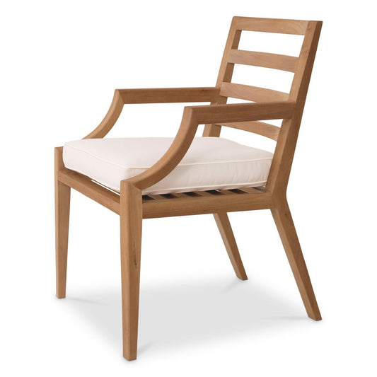 Eichholtz Hera Outdoor Dining Chair, Natural Teak, Off-White, 23.43"W (117232 YV0J041RRG)