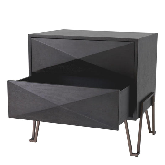 Eichholtz Highland Nightstand, Charcoal, Bronze, 24.61"W (114529 YV0J03YP6U)
