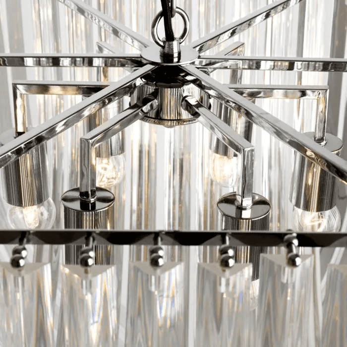Eichholtz Hyeres Chandelier, 6-Light, Clear Acrylic, Nickel, 26.38"W (109485UL YV0J03YU3L)