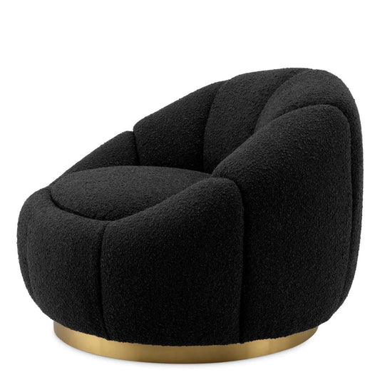 Eichholtz Inger Swivel Chair Cream, Brushed Brass