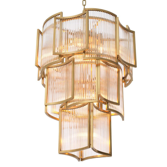 Eichholtz Jet Set Chandelier, 10-Light, Antique Brass, Clear Glass, 22.83"W (115912UL YV0J03YU3Q)