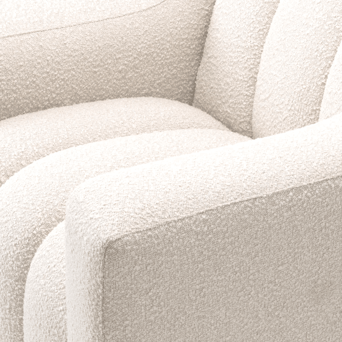 Eichholtz Kelly Armchair, Boucle Cream Fabric, Black Base, 30.91"H (A115142 YV0J03YU12)