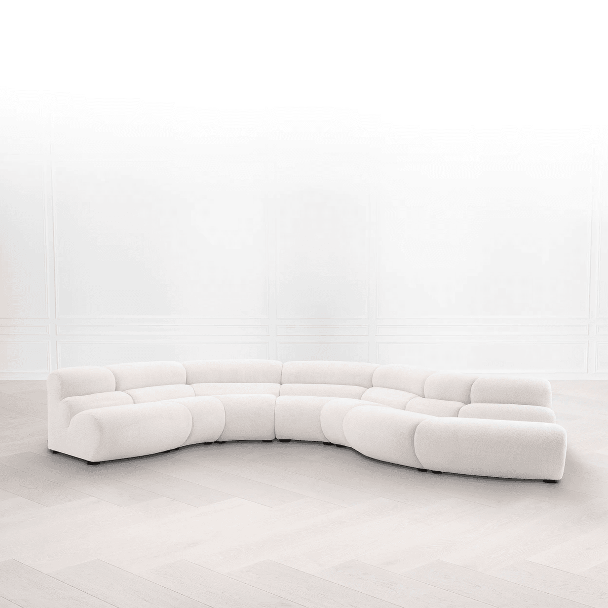 Eichholtz Lindau Sectional Sofa Outside Corner, Lyssa Off-White Fabric, Black Feet, 40.94"W (A116816)