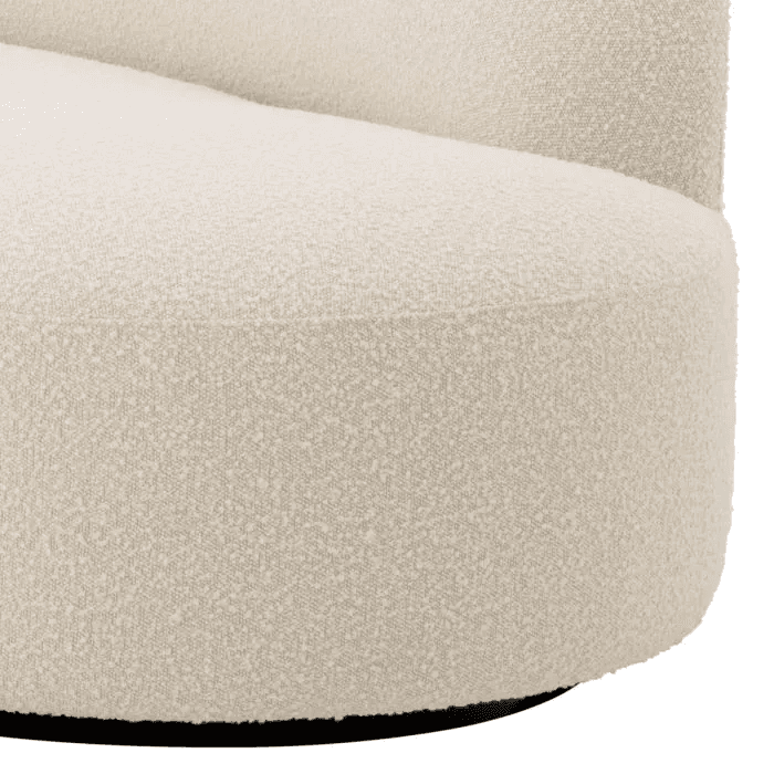 Eichholtz Morten Sofa, Boucle Cream Fabric, Black Base, 90.55"W (A115164 YV0J041VPZ)