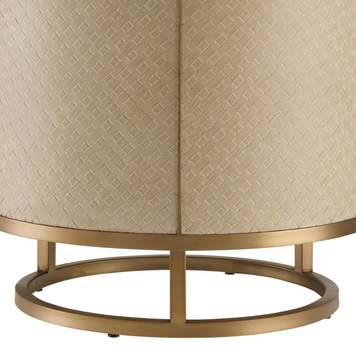 Eichholtz Napa Valley Side Table, Tan, Brushed Brass, 19.88"H (114779 YV0J041UR3)