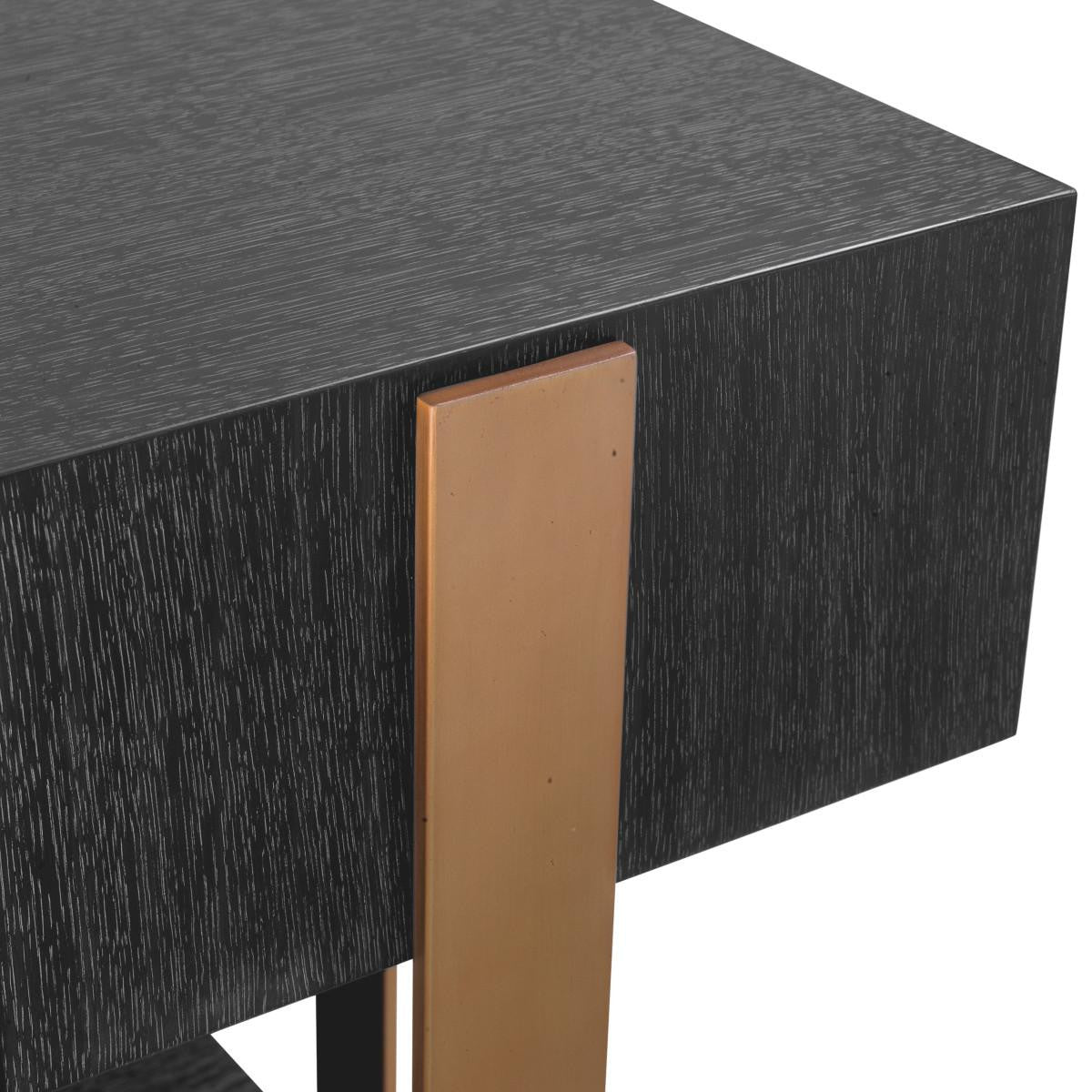 Eichholtz Nerone Console, Charcoal Gray, Brushed Brass, 70.87"W (115578 YV0J03YW0X)