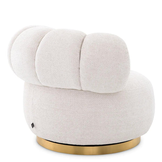 Eichholtz Phedra Swivel Chair Sand, Brushed Brass