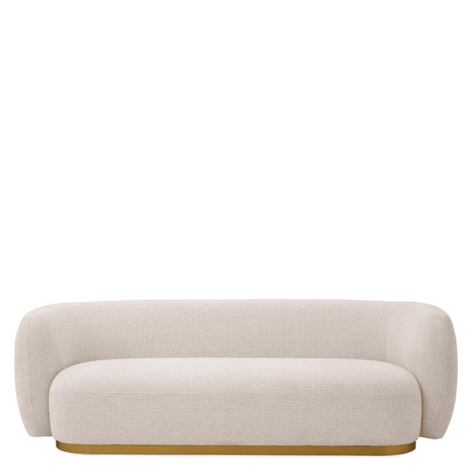 Eichholtz Roxy Sofa, Lyssa Off-White Fabric, Brushed Brass Base, 87.8"W (A115136 YV0J041VQ3)