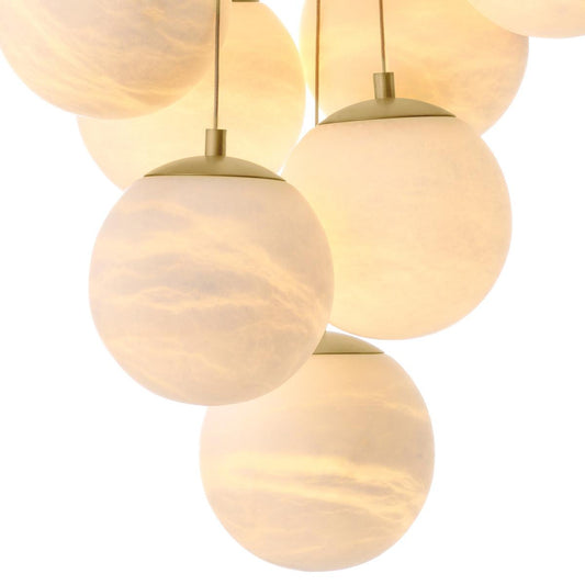 Eichholtz Sphinx Cascade Pendant, 13-Light, Antique Brass, Alabaster Shade, 26.47"W (117368UL YV0J03YV0P)