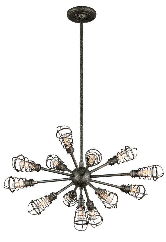 Troy Conduit Chandelier Silver, Old Silver