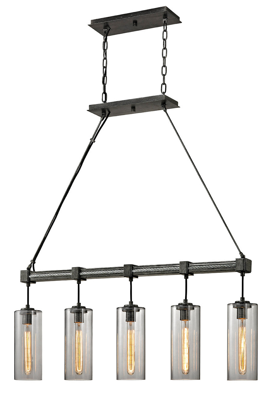 Troy Union Square Pendant Gray, Graphite 5"W x 44"H Gray, Graphite