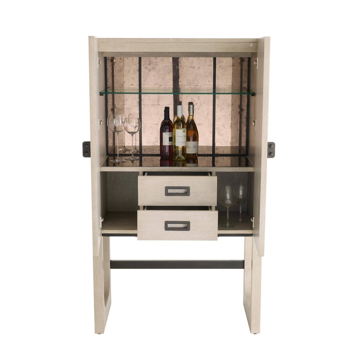 Arteriors Home Jermaine Cocktail Cabinet Antiqued Amber