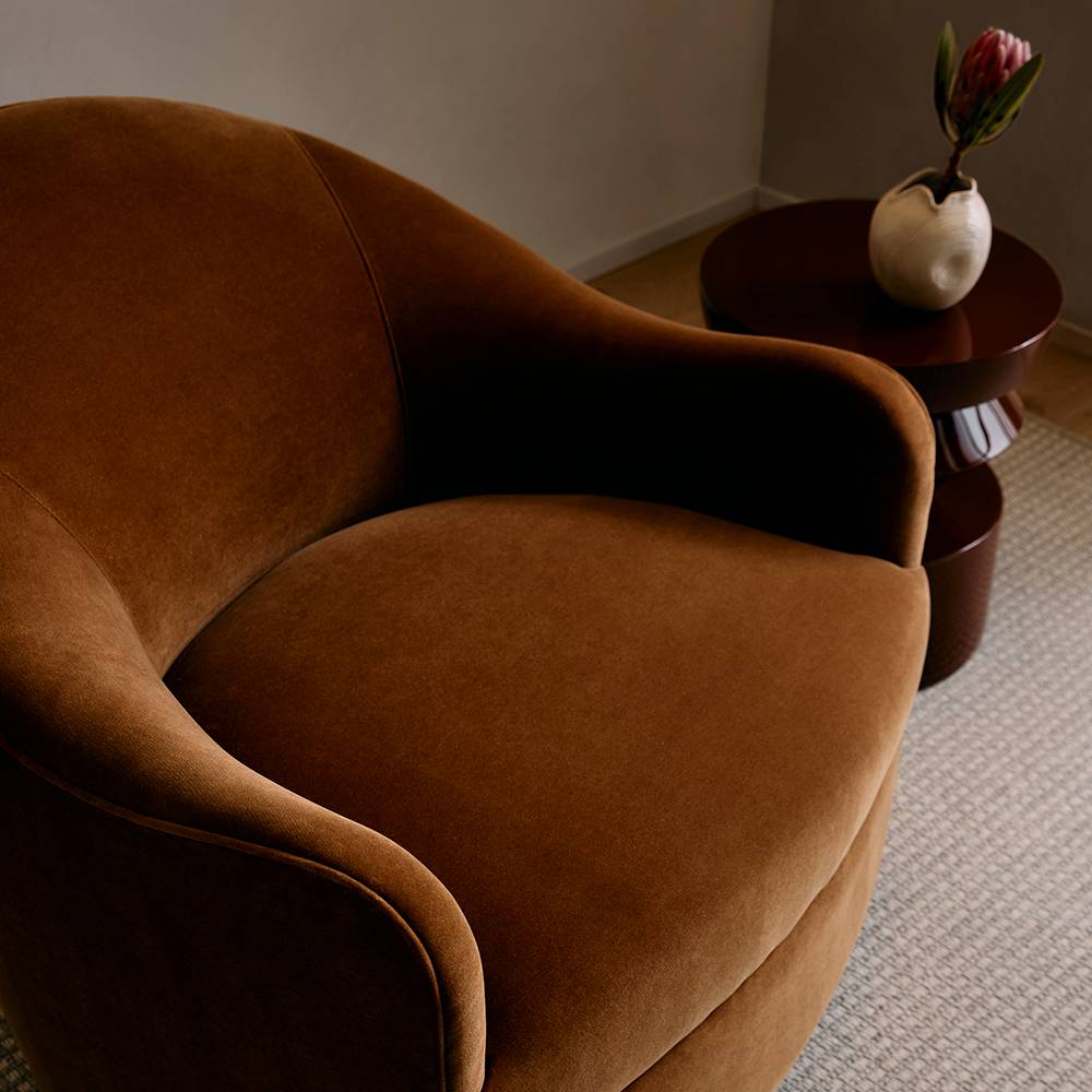 Delfino Swivel Chair Cider Performance Velvet