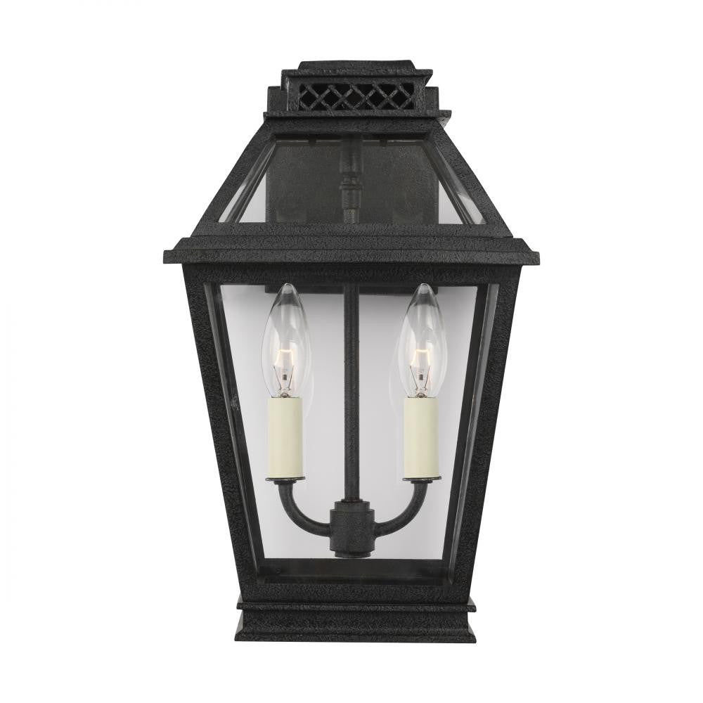 Visual Comfort Studio Falmouth 2 Light Small Outdoor Wall Lantern Dark Weathered Zinc