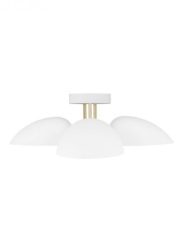 Visual Comfort Studio Jane 3 Light Semi-Flush Mount Matte White