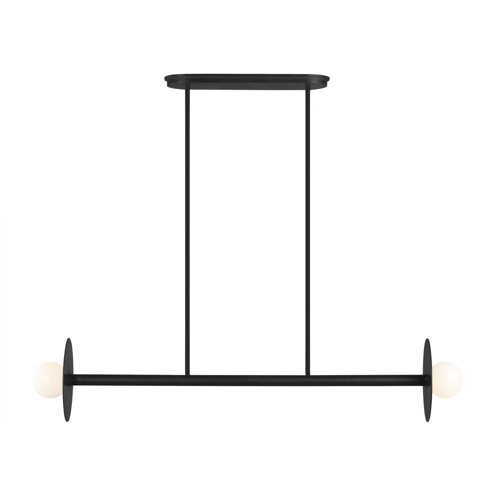 Visual Comfort Studio Nodes 2 Light Medium Linear Chandelier Midnight Black