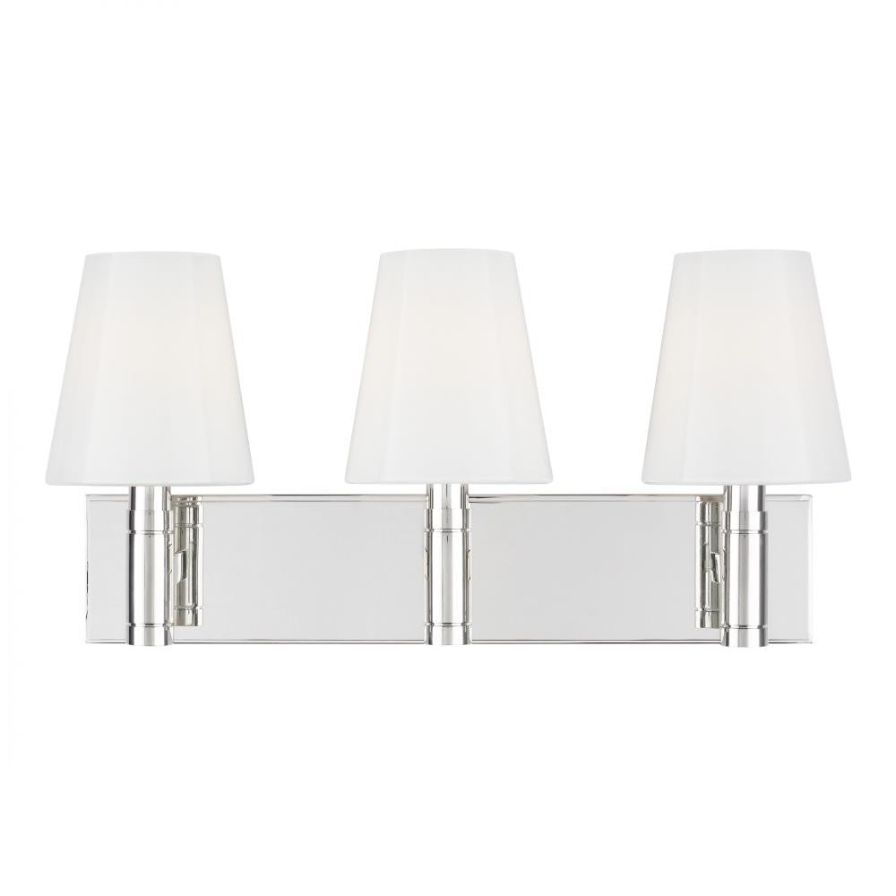 Visual Comfort Studio Beckham Classic 3 Light Vanity Light Polished Nickel