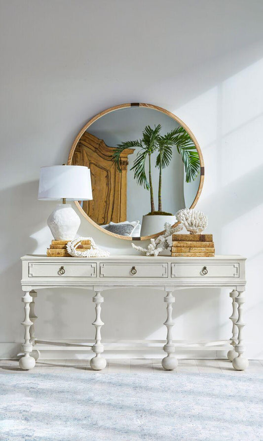 Gabby Arrington Console Ash Wood, Antique Brass