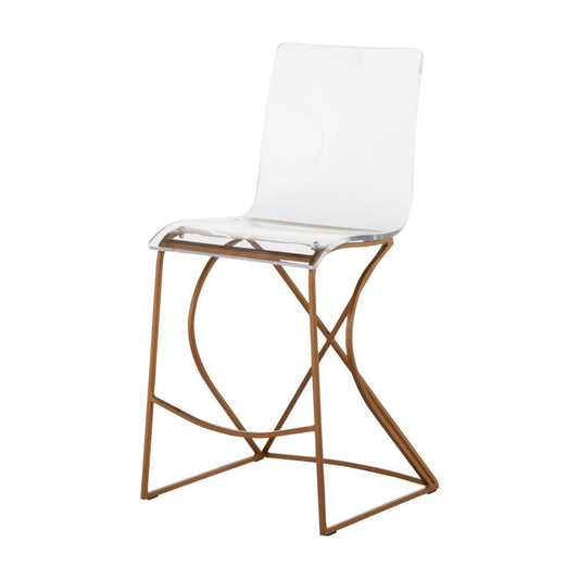 Gabby Johnson Bar Stool Clear, Antique Gold