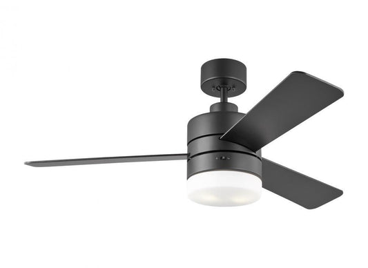 Generation Lighting Era 44" Dimmable LED Indoor/Outdoor Midnight Black Ceiling Fan with Light Kit, Remote Control