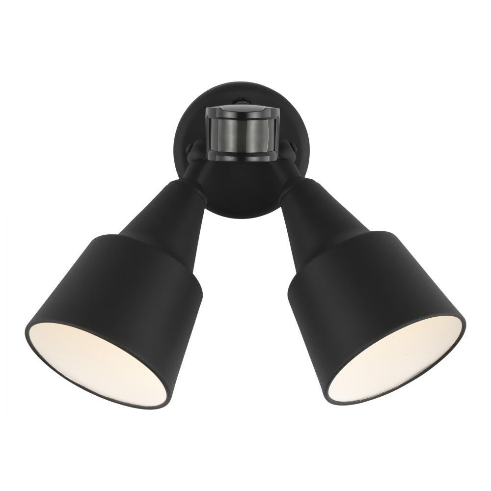 Generation Lighting Two Light Flood with Photo and Motion Sensor Black